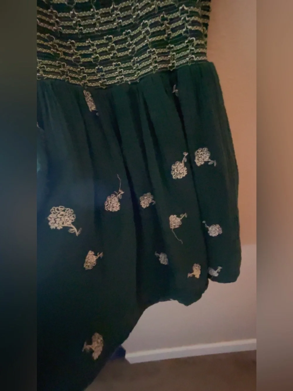 Free people Tory embroidered smocked dress